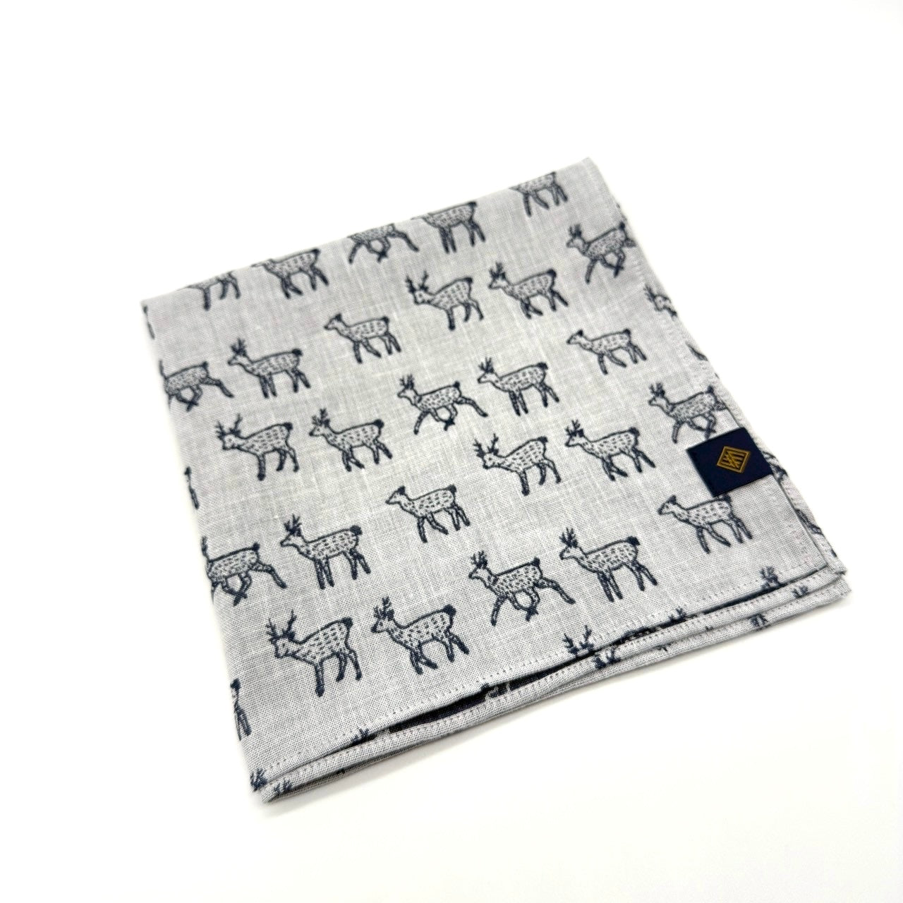 sold out【ハンカチ】【近日中に次回受注予告】-鹿(シカ)-ダブルガーゼハンカチ- 36cm×36cm