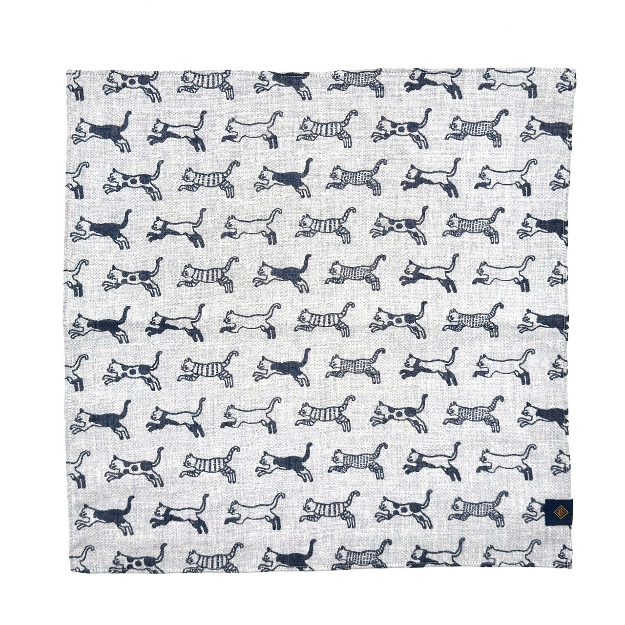 sold out【ハンカチ】【近日中に次回受注予告】-猫(ネコ)-ダブルガーゼハンカチ- 36cm×36cm