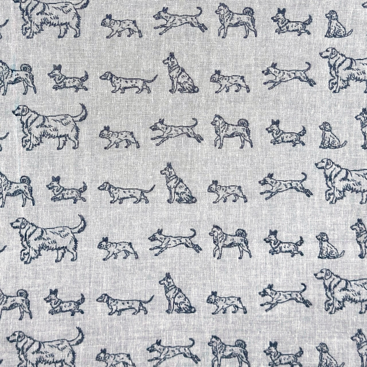 sold out【ハンカチ】【近日中に次回受注予告】-犬(イヌ)-ダブルガーゼハンカチ- 36cm×36cm