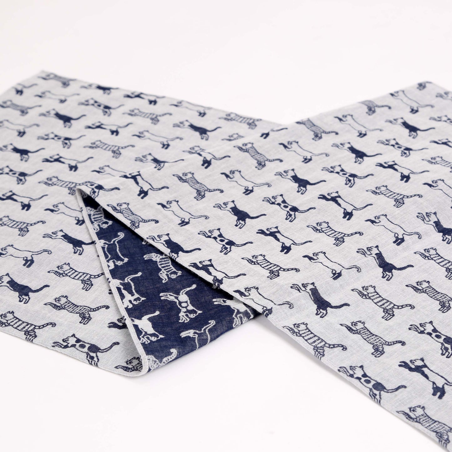 sold out【手ぬぐい】【近日中に次回受注予告】-ダブルガーゼ手ぬぐい-猫(ネコ)- 32cm巾×114cm全長