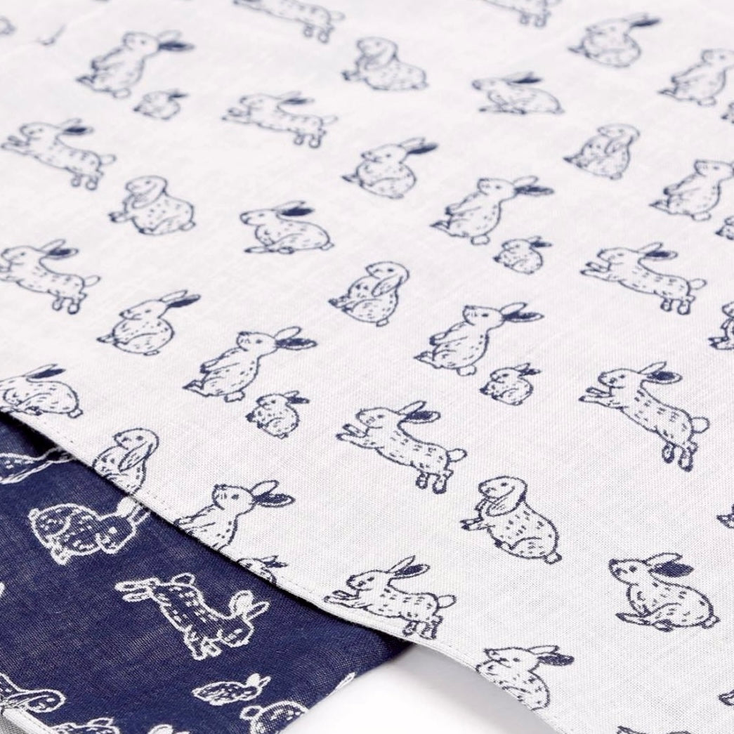 sold out【手ぬぐい】【近日中に次回受注予告】-ダブルガーゼ手ぬぐい-兎(ウサギ)- 32cm巾×114cm全長