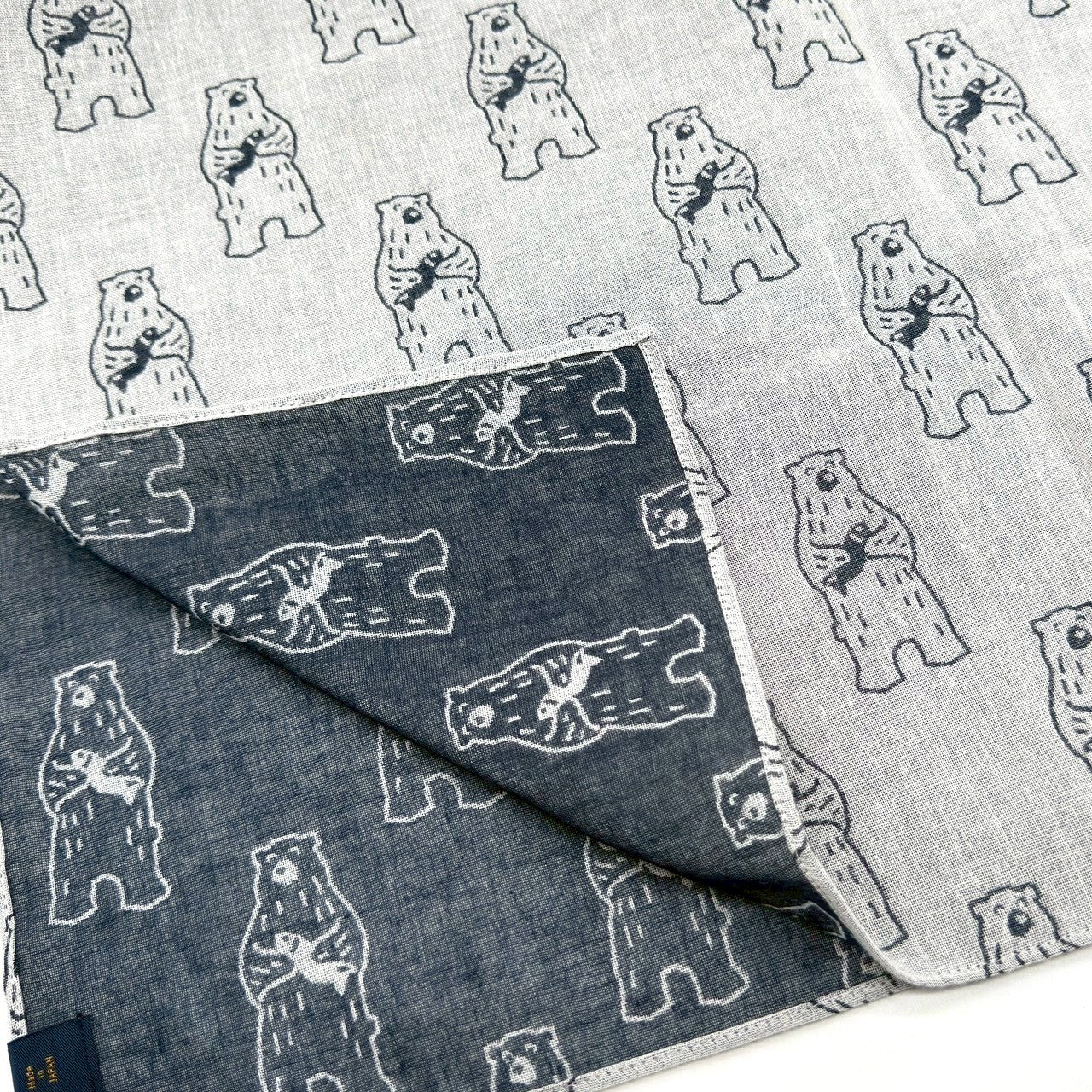 【手ぬぐい】次回受注販売までお待ちください|ダブルガーゼ手ぬぐい(クマ)32cm×114cm|