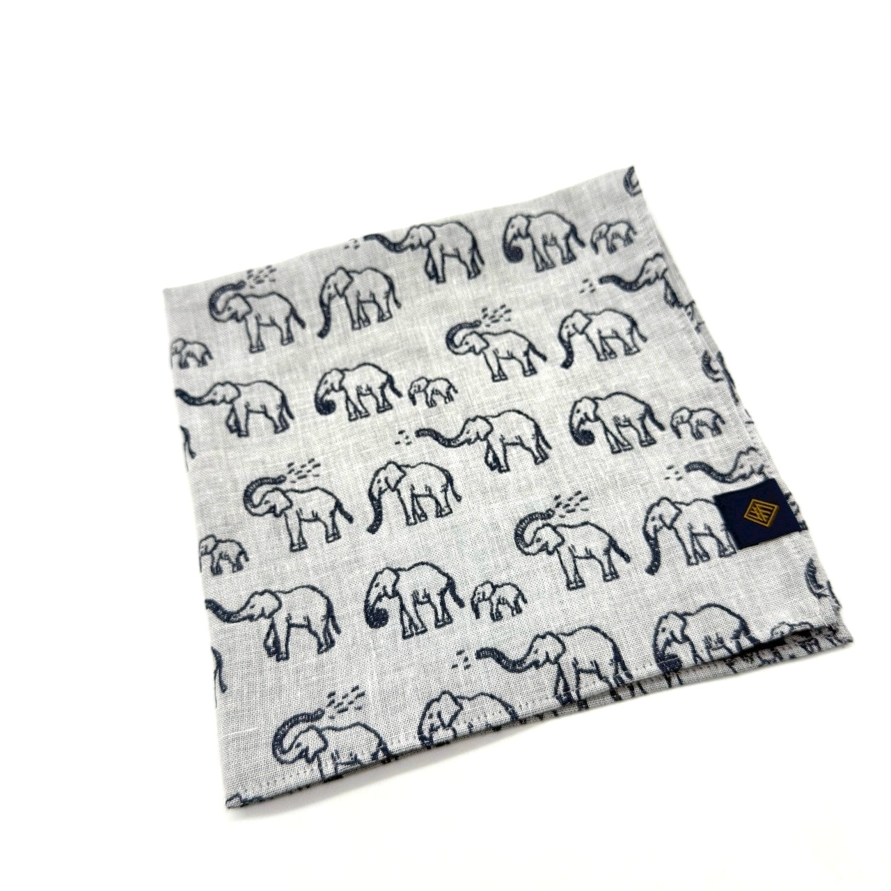 sold out【ハンカチ】【近日中に次回受注予告】-象(ゾウ)-ダブルガーゼハンカチ- 36cm×36cm