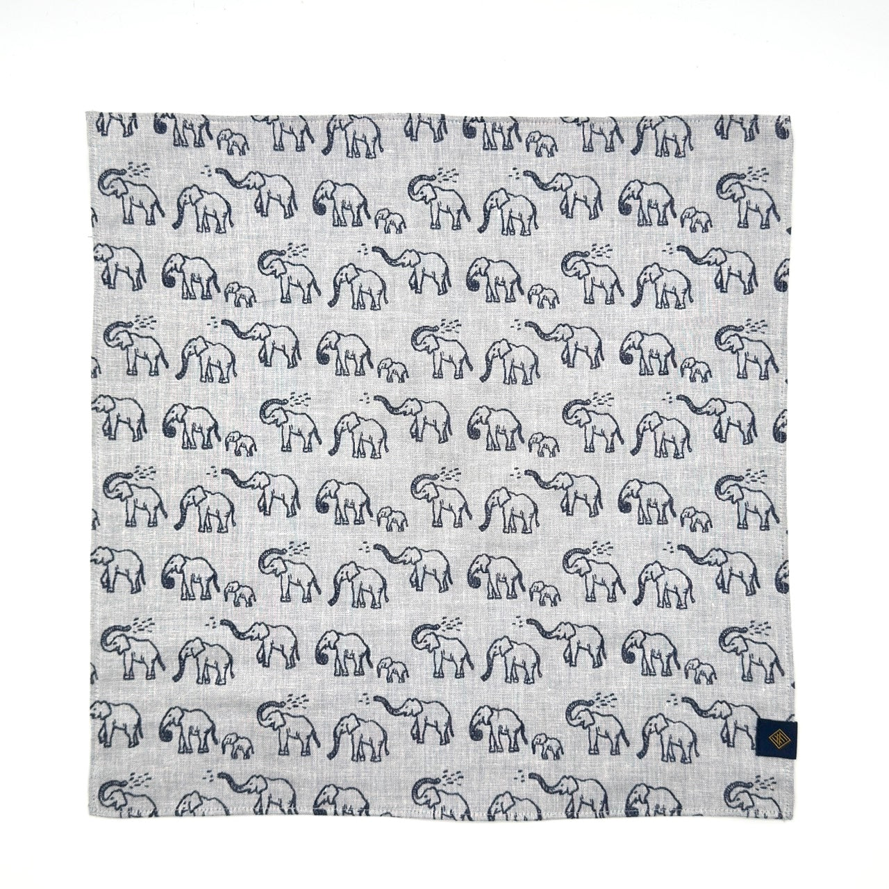 sold out【ハンカチ】【近日中に次回受注予告】-象(ゾウ)-ダブルガーゼハンカチ- 36cm×36cm