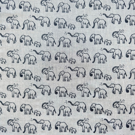 sold out【ハンカチ】【近日中に次回受注予告】-象(ゾウ)-ダブルガーゼハンカチ- 36cm×36cm