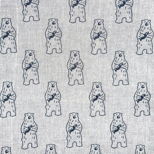 sold out【ハンカチ】【近日中に次回受注予告】-熊(クマ)-ダブルガーゼハンカチ- 36cm×36cm