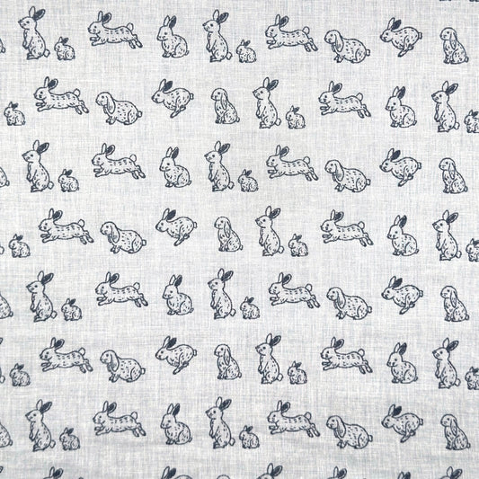 sold out【ハンカチ】【近日中に次回受注予告】-兎(ウサギ)-ダブルガーゼハンカチ - 36cm×36cm