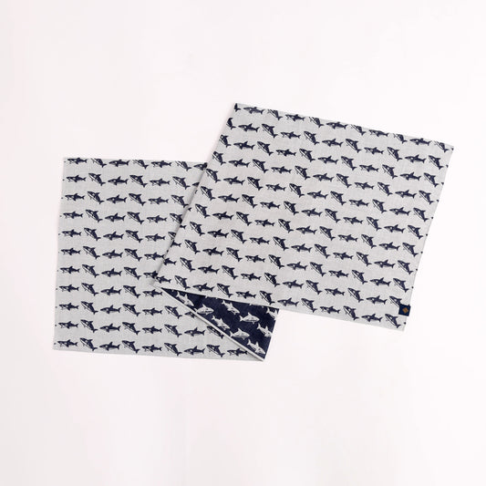 sold out【手ぬぐい】【近日中に次回受注予告】-鮫(サメ)-ダブルガーゼ手ぬぐい- 32cm巾×114cm全長