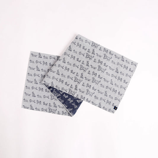 sold out【手ぬぐい】【近日中に次回受注予告】-ダブルガーゼ手ぬぐい-犬(イヌ)- 32cm巾×114cm全長