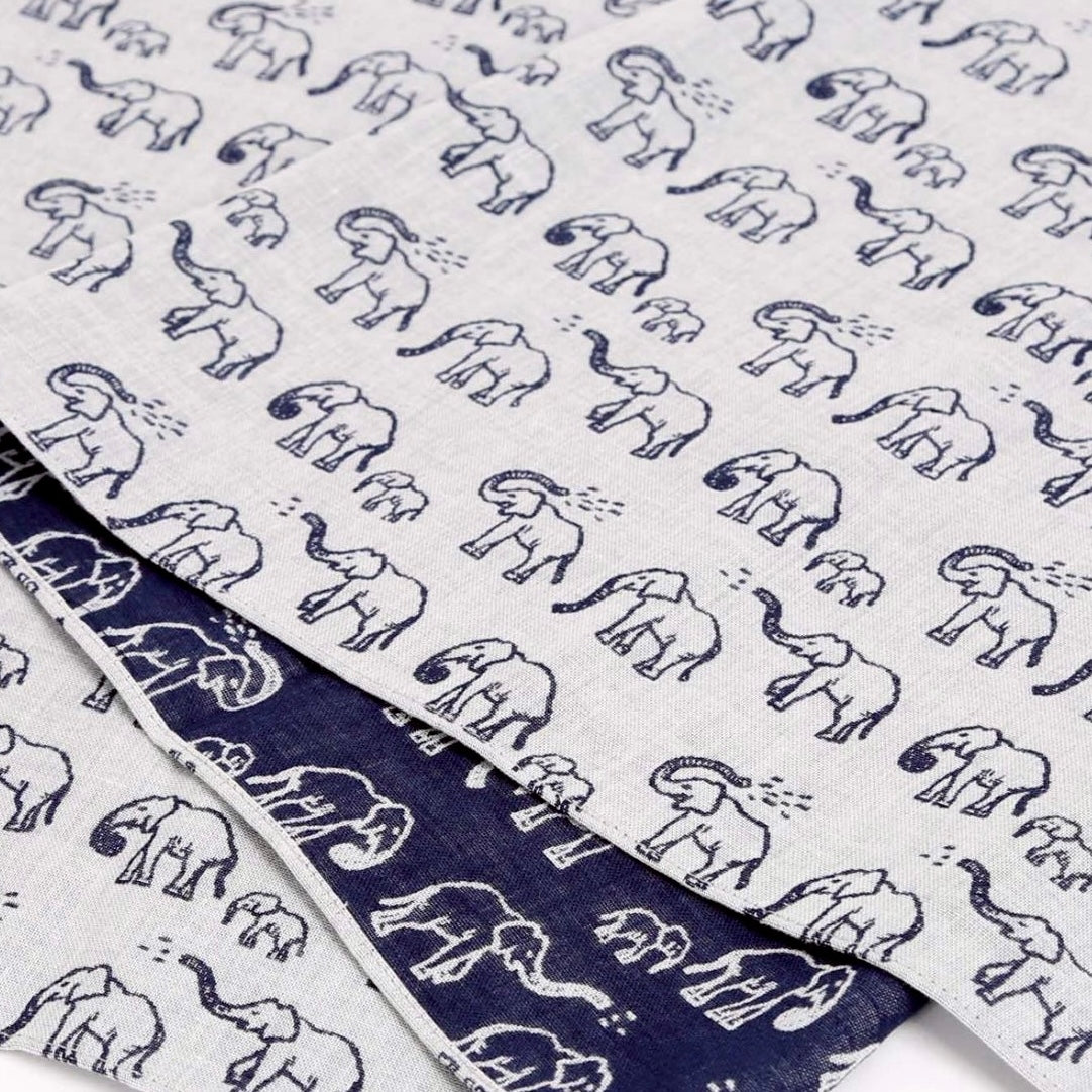 sold out【手ぬぐい】【近日中に次回受注予告】-象(ゾウ)-ダブルガーゼ手ぬぐい- 32cm巾×114cm全長
