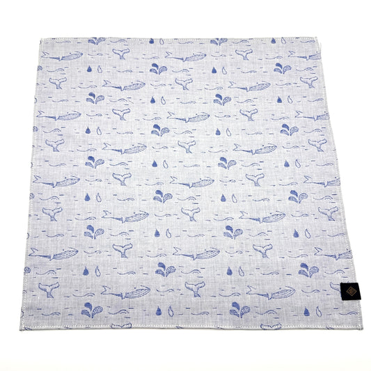 【限定ハンカチ】クジラの水遊び　SHAKUNONE × clocomi コラボレーションハンカチ