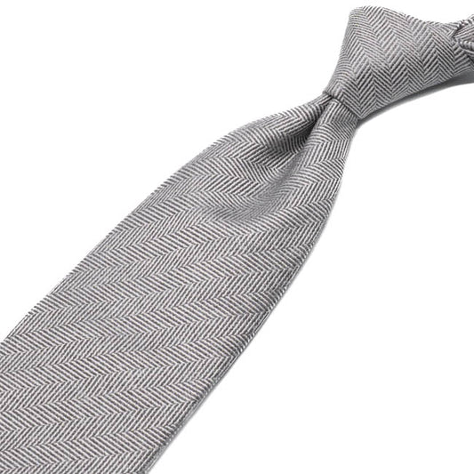 SKY26-03 シャドーヘリンボーンネクタイ　ライトグレー