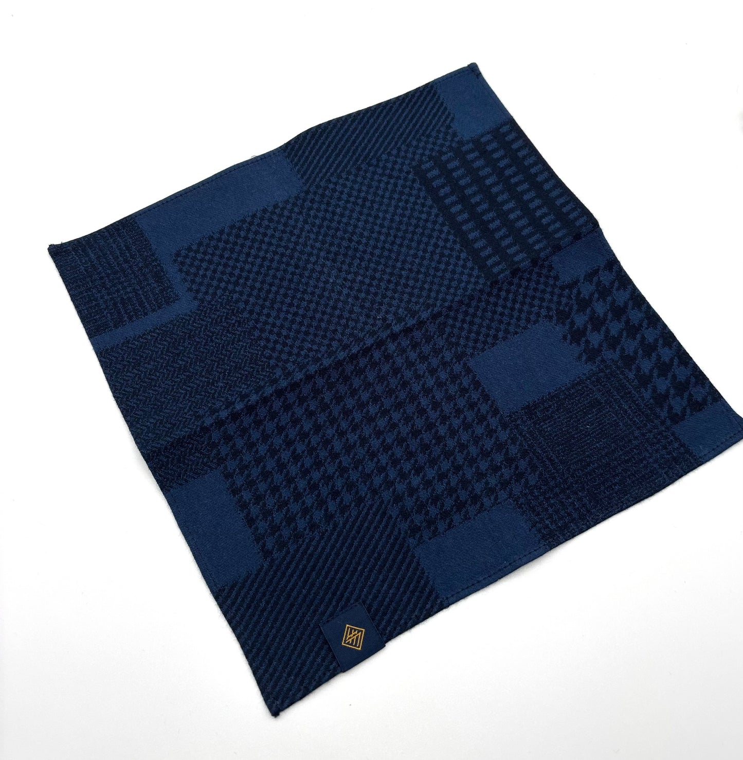【ハンカチ】｜播州織　ミニハンカチ　ネイビー　22cm×22cm｜