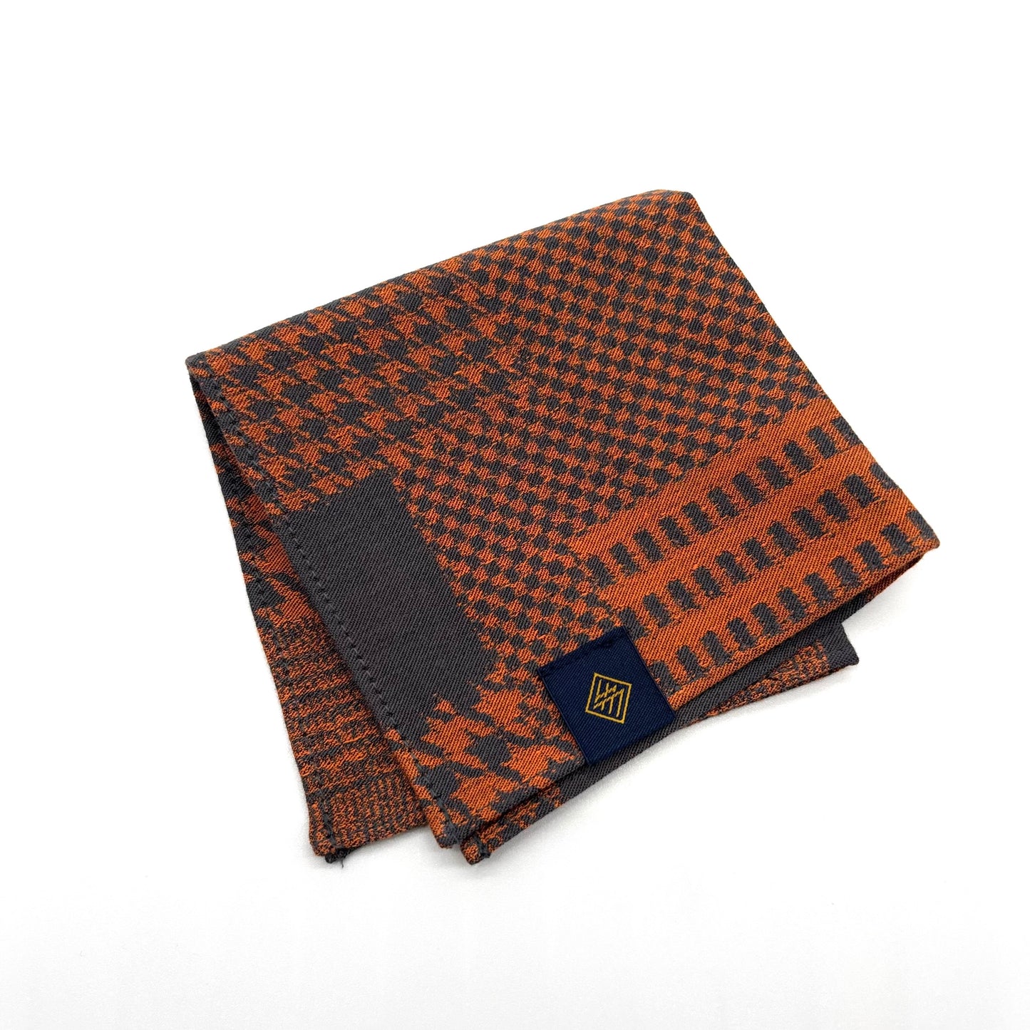 【ハンカチ】｜播州織　ミニハンカチ　オレンジ　22cm×22cm｜