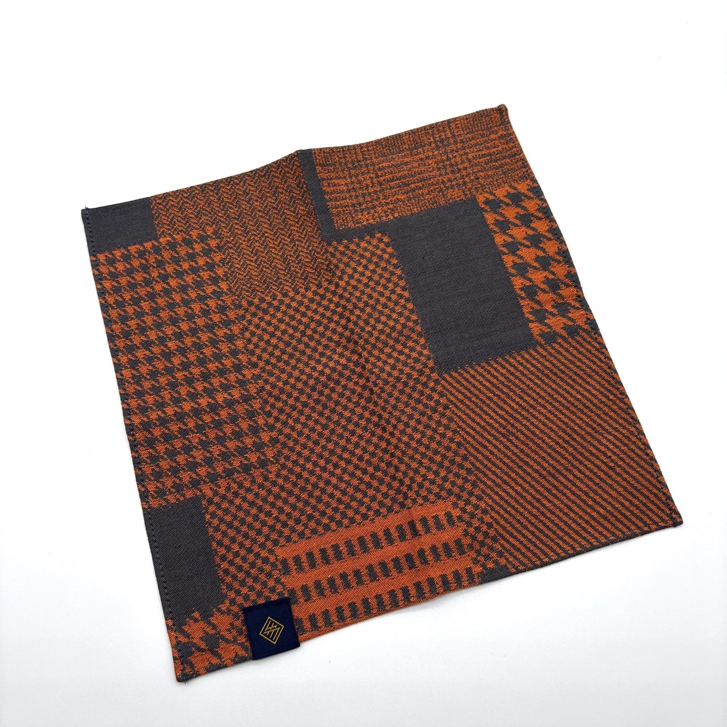 【ハンカチ】｜播州織　ミニハンカチ　オレンジ　22cm×22cm｜