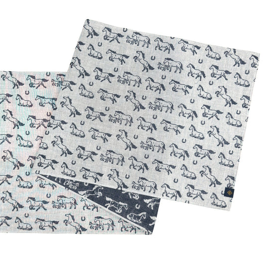 【手ぬぐい】次回受注販売までお待ちください｜ダブルガーゼ手ぬぐい（ウマ）32cm×114cm｜