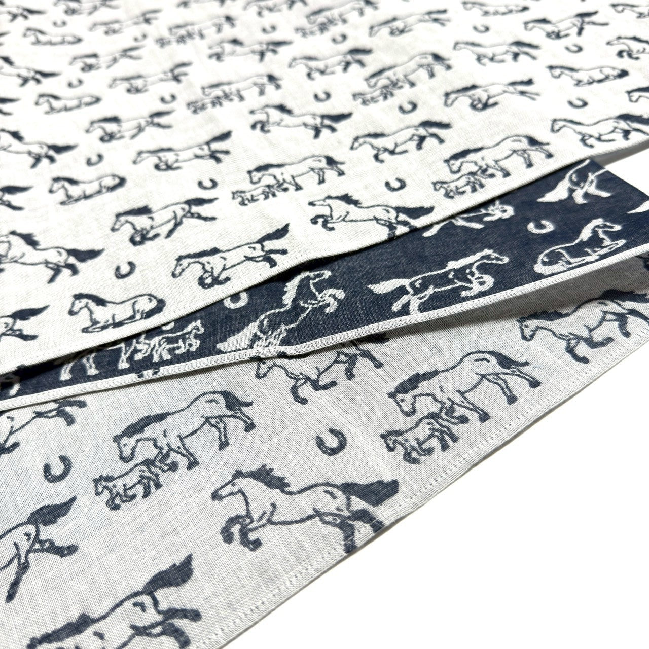 【手ぬぐい】次回受注販売までお待ちください｜ダブルガーゼ手ぬぐい（ウマ）32cm×114cm｜