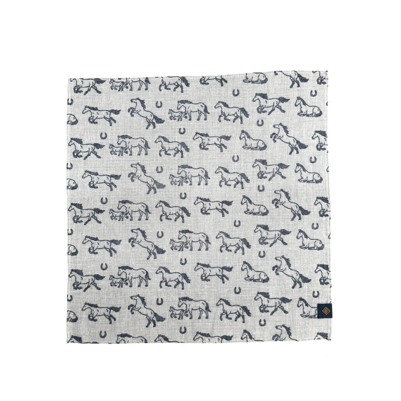【ハンカチ】次回受注販売までお待ちください｜ダブルガーゼハンカチ（ウマ）36cm×36cm｜