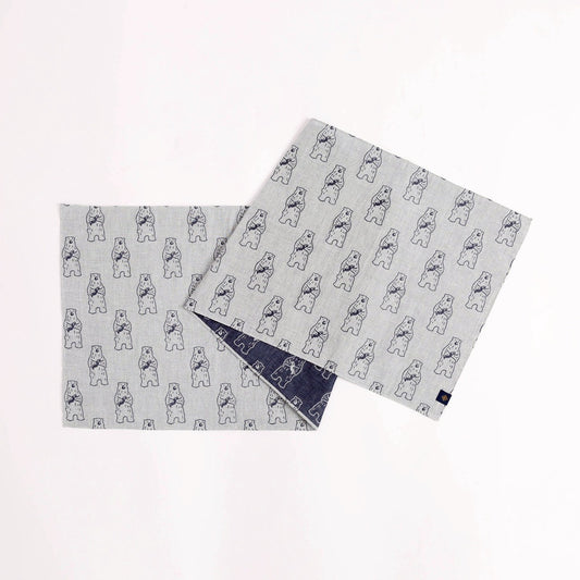 【手ぬぐい】次回受注販売までお待ちください｜ダブルガーゼ手ぬぐい（クマ）32cm×114cm｜