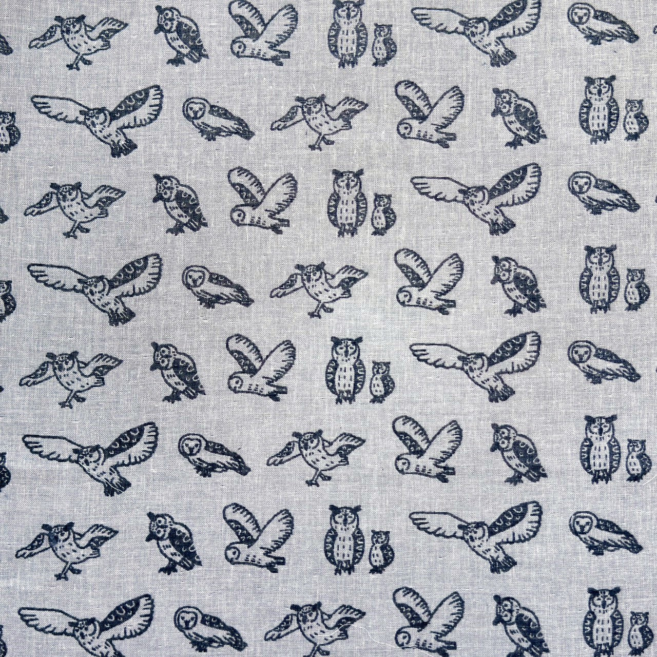 【ハンカチ】次回受注販売までお待ちください｜ダブルガーゼハンカチ（フクロウ）36cm×36cm｜