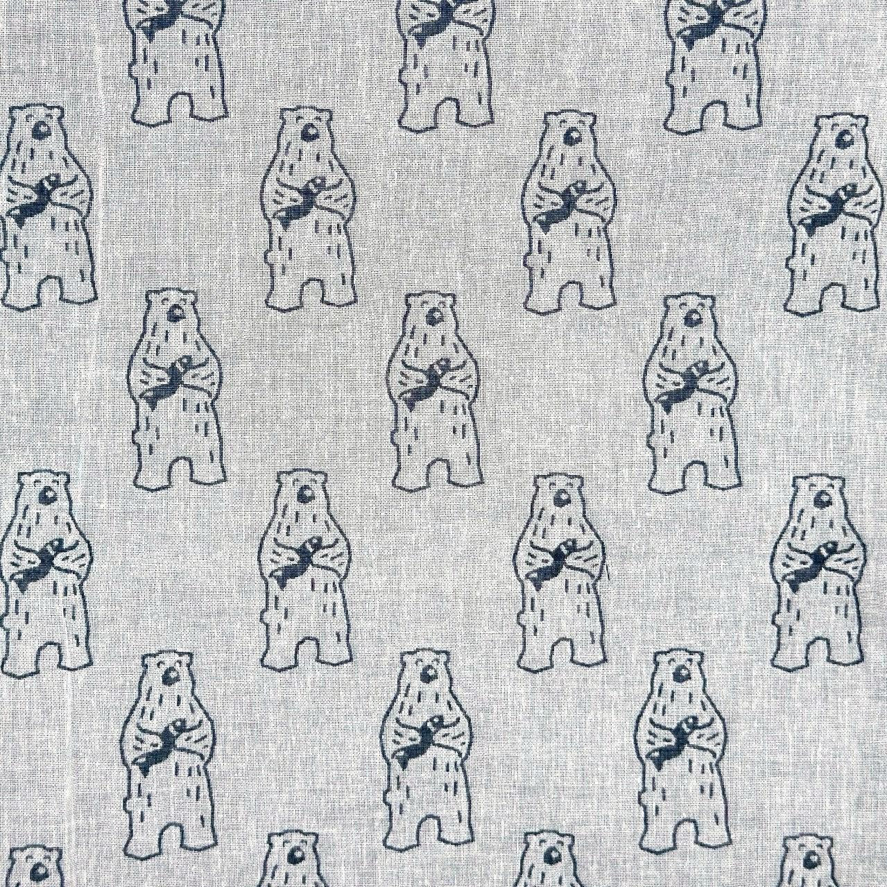 【手ぬぐい】次回受注販売までお待ちください｜ダブルガーゼ手ぬぐい（クマ）32cm×114cm｜