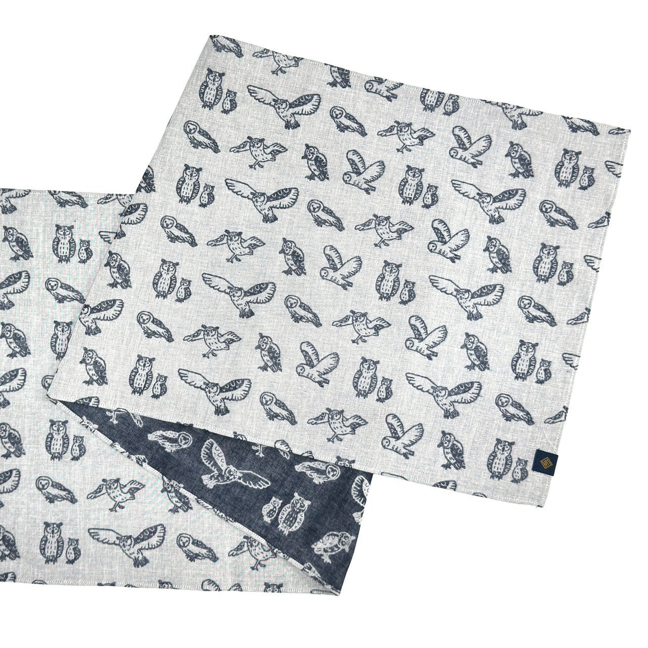 【手ぬぐい】次回受注販売までお待ちください｜ダブルガーゼ手ぬぐい（フクロウ）32cm×114cm｜