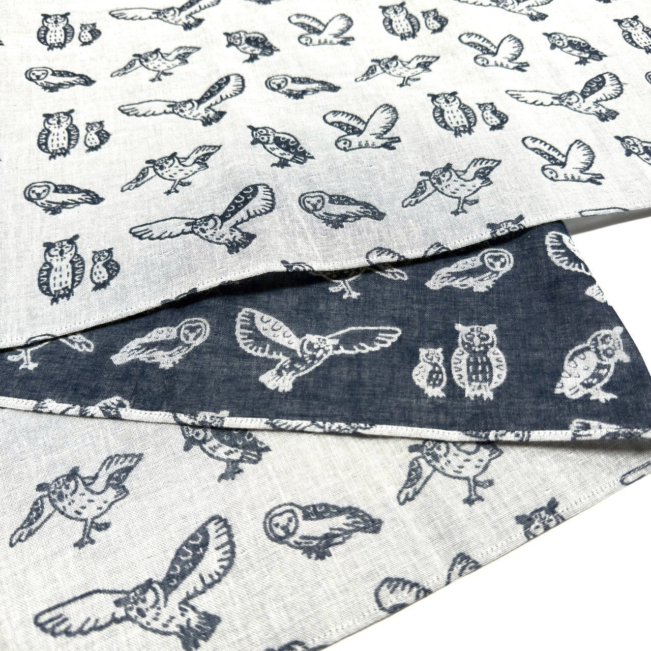 【手ぬぐい】次回受注販売までお待ちください｜ダブルガーゼ手ぬぐい（フクロウ）32cm×114cm｜